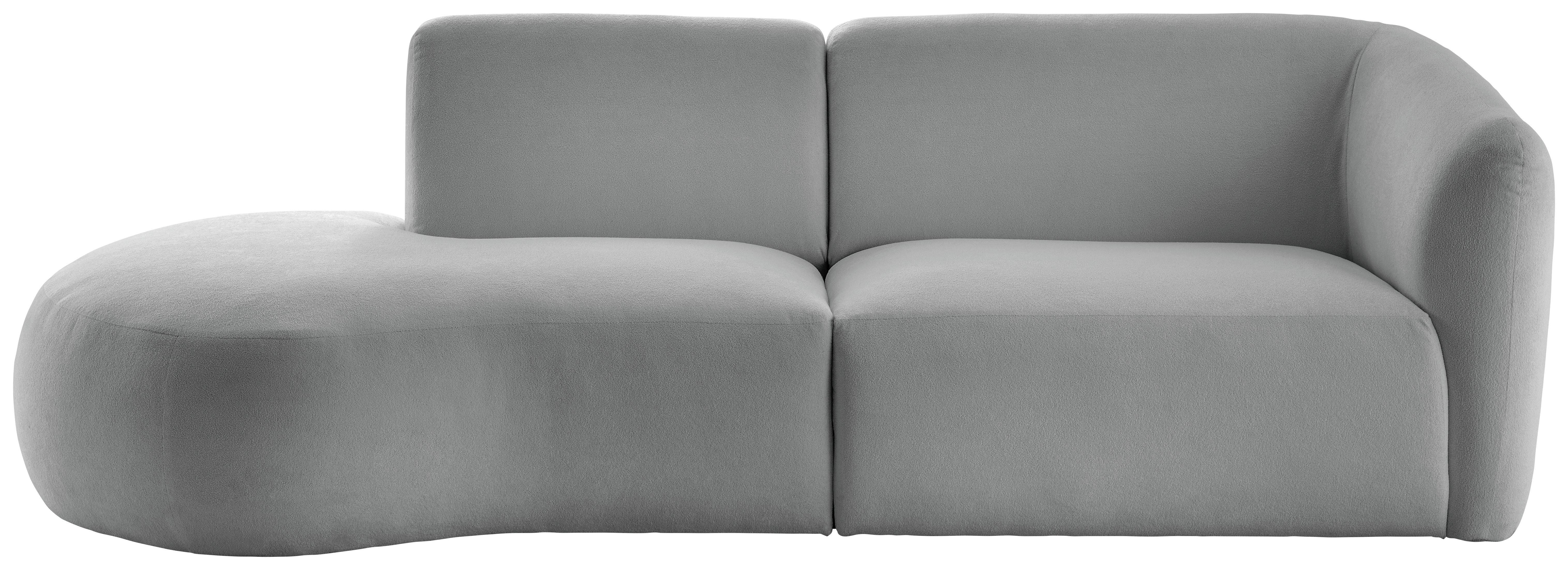 Ecksofa Jesi Silberfarben S: 238x107 Cm - Silberfarben/Schwarz, MODERN, Textil (238/107cm) - Livetastic