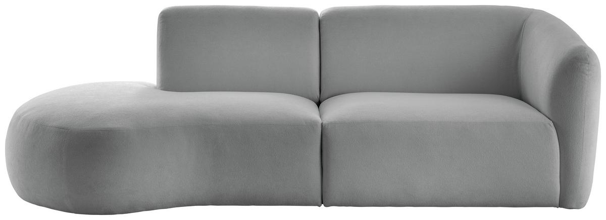 Ecksofa Jesi Silberfarben S: 238x107 Cm - Silberfarben/Schwarz, MODERN, Textil (238/107cm) - Livetastic