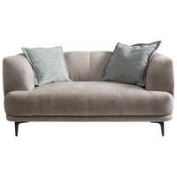 2-Sitzer-Sofa Lou Taupe/Schwarz, 166 cm - Taupe/Schwarz, Design, Textil (166/77/106cm) - MID.YOU