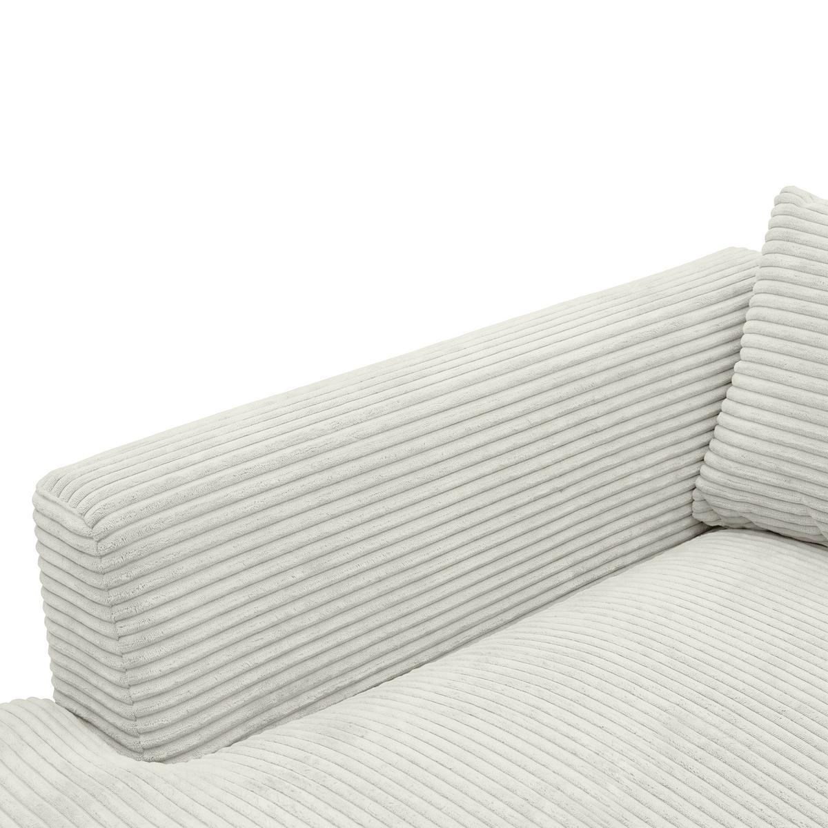 Rohová sedačka PEDRO, levá, béžový manšestr - černá/béžová, Moderní, textil/plast (190/300cm) - Mömax