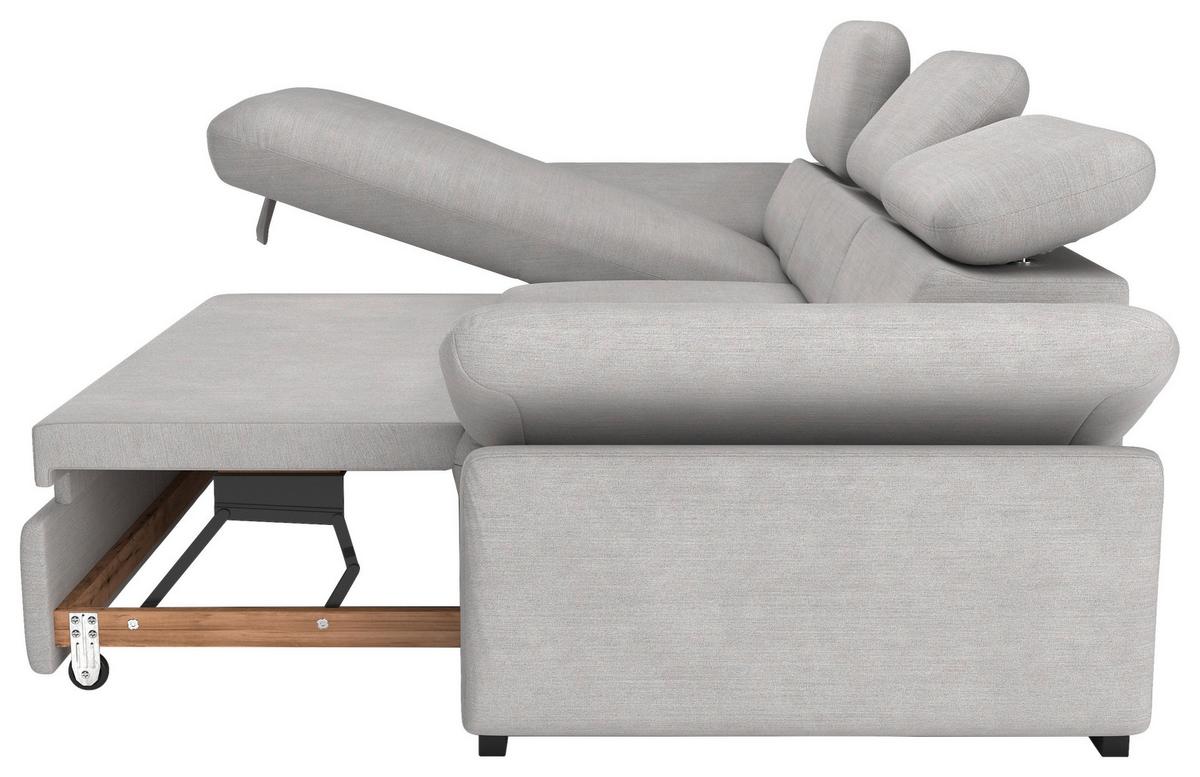 Ecksofa Lola, Hellgrau S: 165x250 Cm - Hellgrau/Schwarz, Design, Textil (165/250cm) - Livetastic