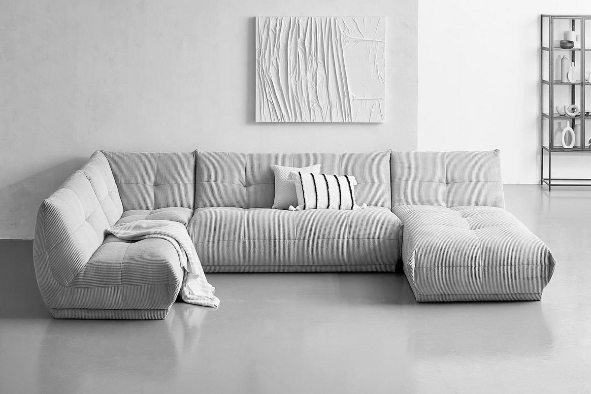 Modul Sofa Bloom 2er Sofa B: 100 Cm Weiß - Weiß, Trend, Textil (100/70/122cm) - Livetastic