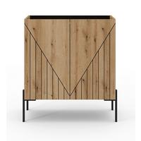 KOMODA NEO - černá/tmavý dub, Design, kov/kompozitní dřevo (82/91/40cm) - Livetastic