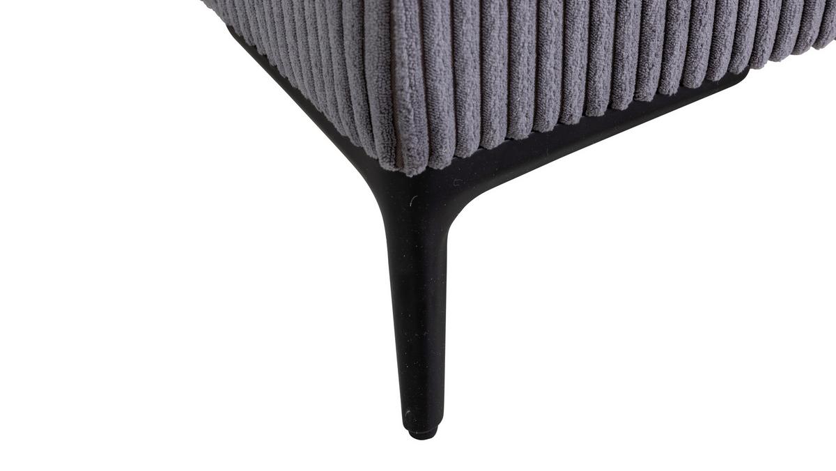 Ecksofa Toffee mit Kissen, Anthrazit Cord 208x140 cm - Anthrazit/Schwarz, Basics, Holz/Textil (208/140/88cm)