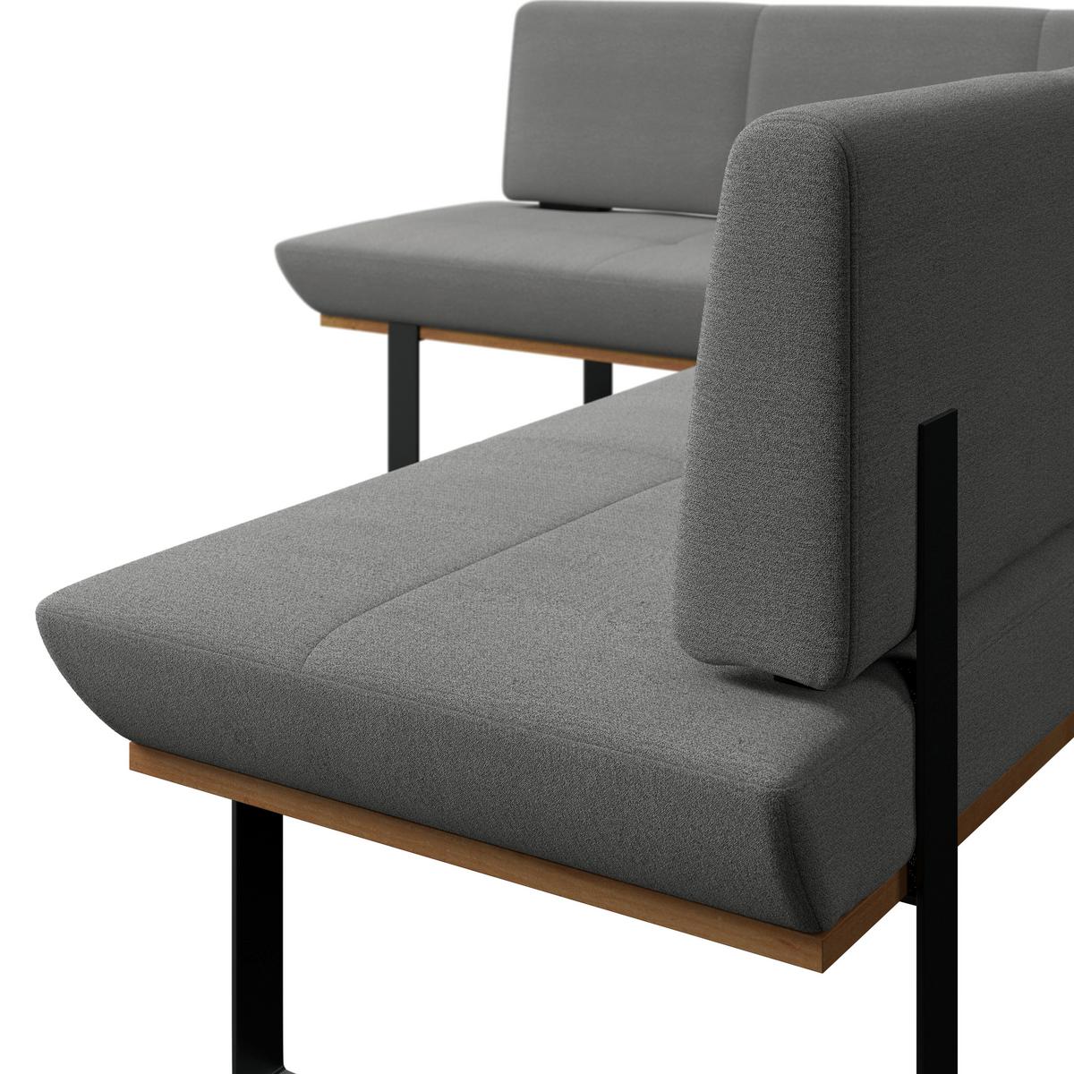 Eckbank Tristan Webstoff grau,S:195x245cm - Schwarz/Grau, MODERN, Holz/Textil (195/245cm) - James Wood