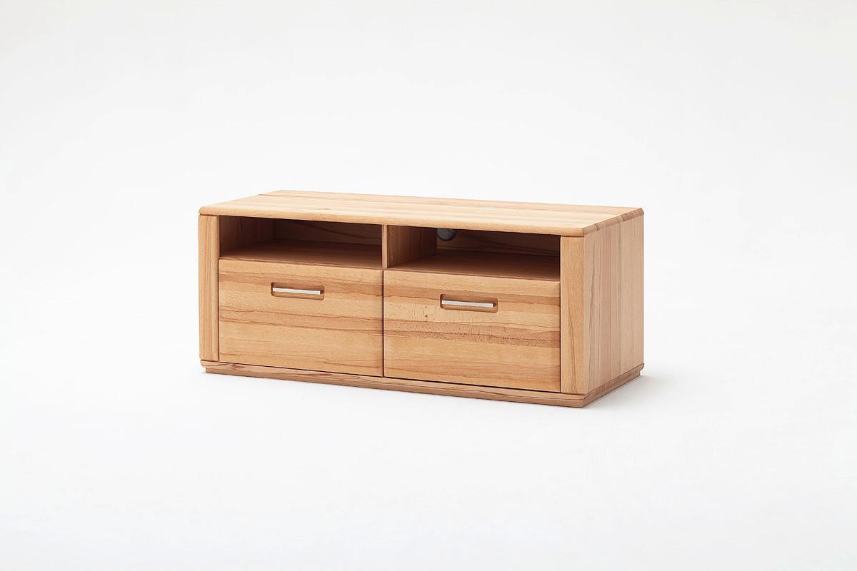 Wohnkombination teilmassiv 4--Teilig. Sena Buchefarben - Buchefarben/Kernbuche, Design, Glas/Holz (319/209/51cm) - Livetastic