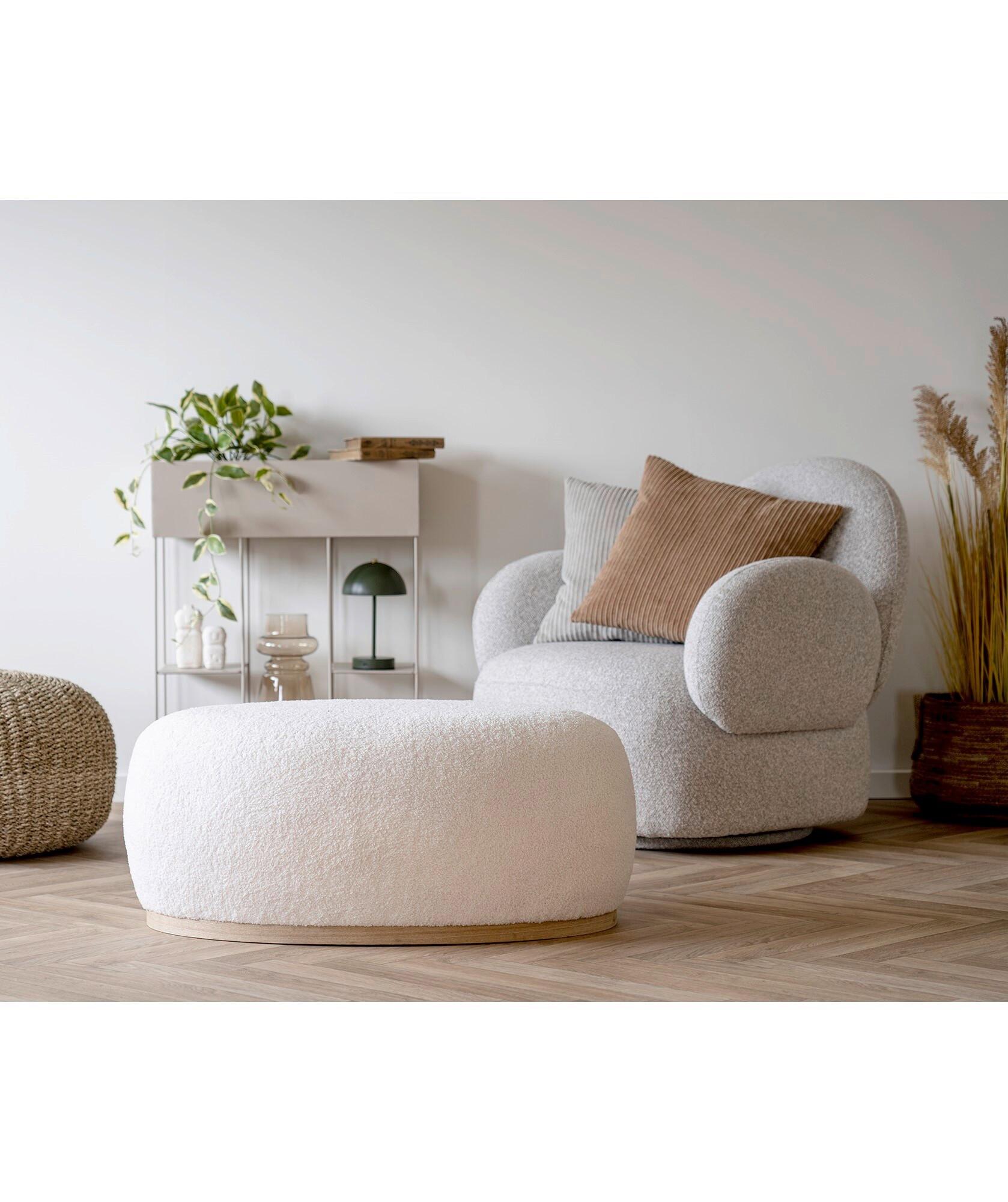 Pouf Manhattan Weiß, B/H/T: 54,5x36x88,5cm - Weiß, Basics, Textil (54,5/36/88,5cm)