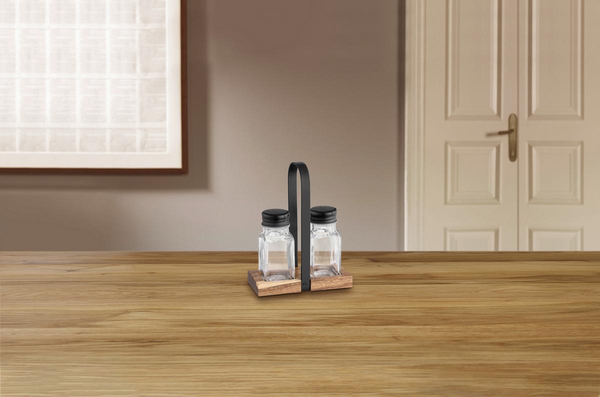 Salz- Und Pfefferstreuer Garfield - Klar/Schwarz, Basics, Glas/Holz (75ml) - James Wood