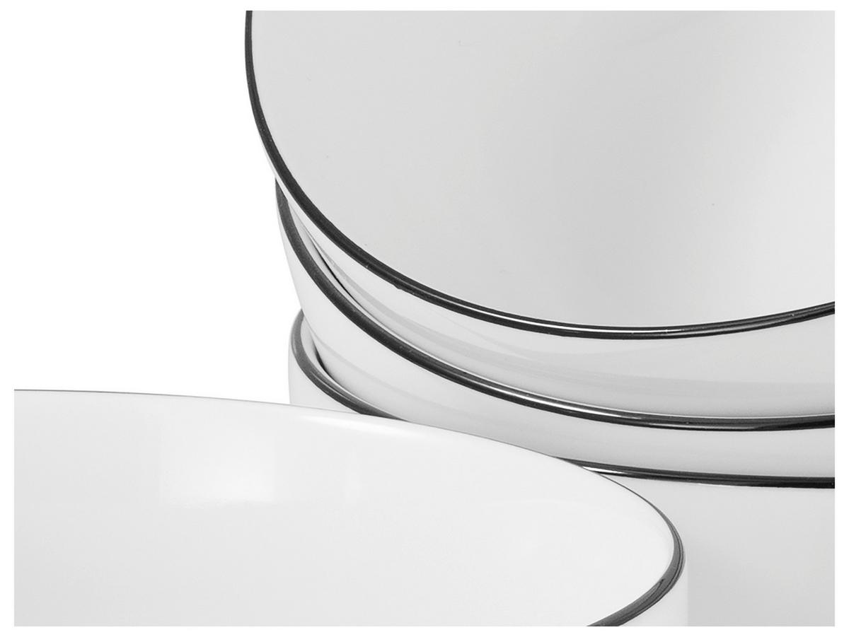 Schüsselset Porzellan Schwarz Weiß - Schwarz/Weiß, Design, Keramik - Creatable