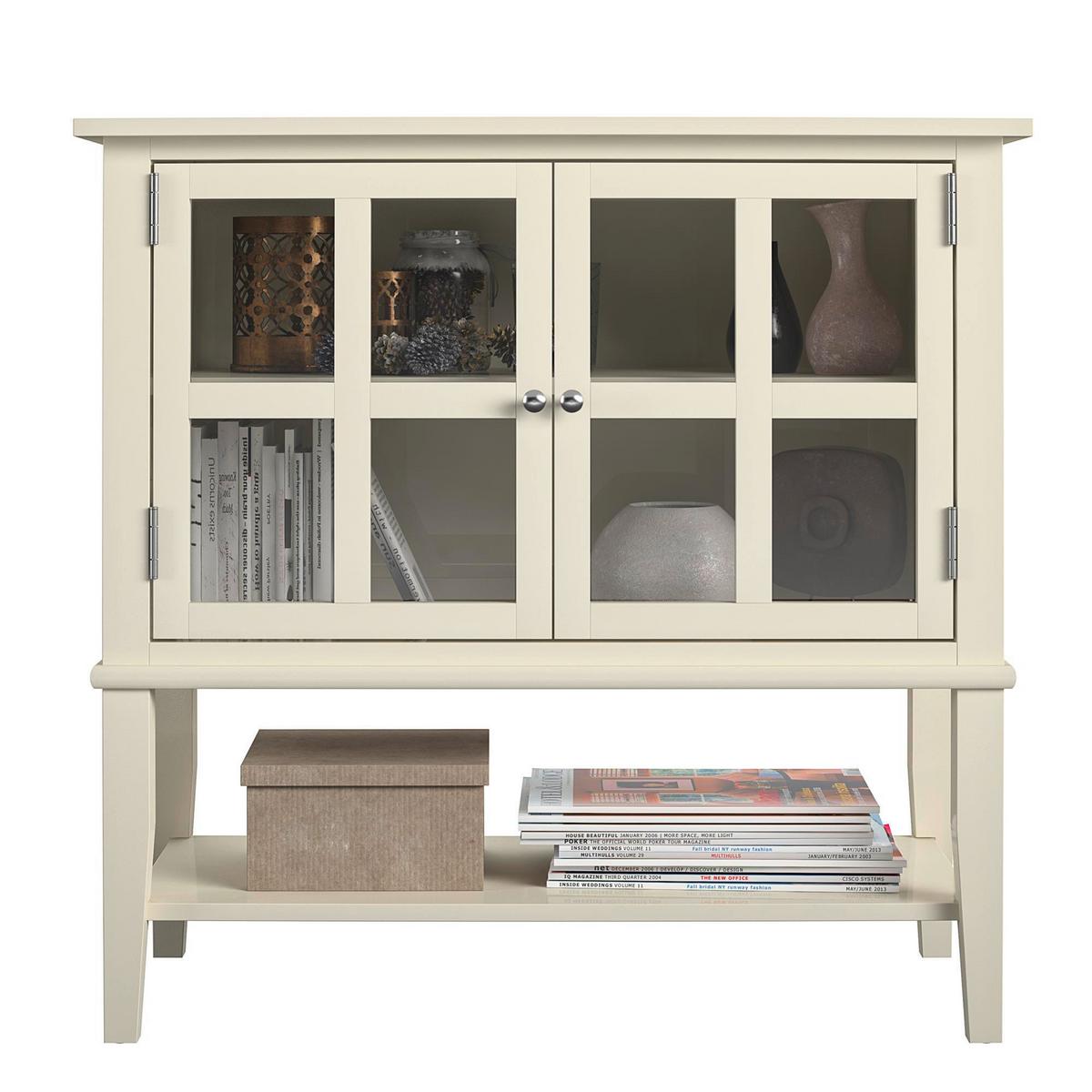 Kommode Franklin Weiß B: 80 cm - Weiß, Design, Glas/Holz (80/78/40cm) - MID.YOU