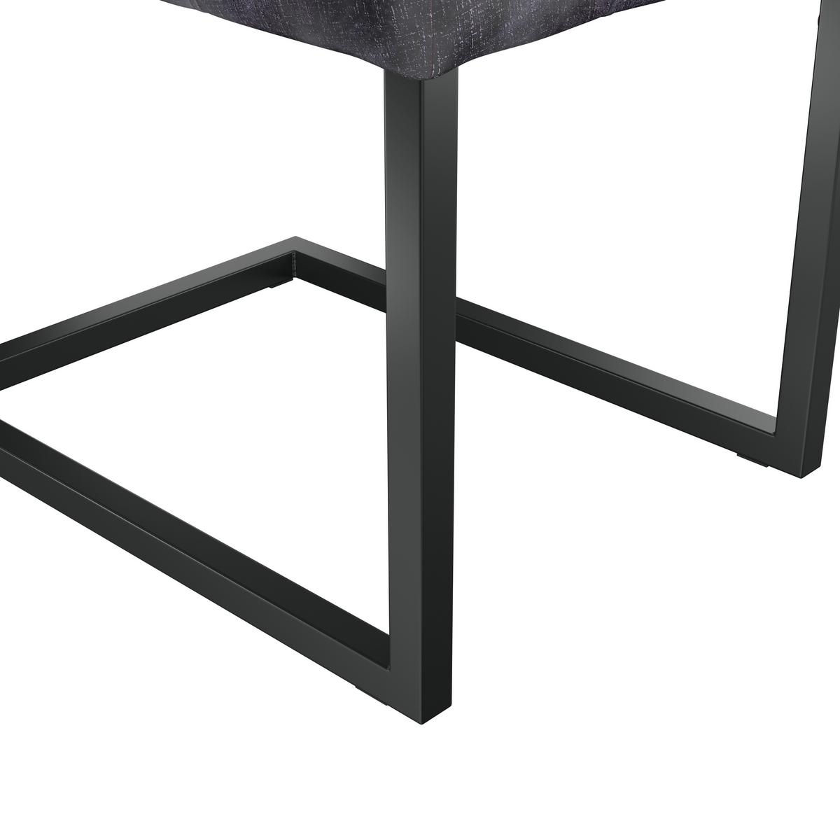 Schwingstuhl Donna S Webstoff Anthrazit Gepolstert - Anthrazit/Schwarz, MODERN, Textil/Metall (42/91/62cm)