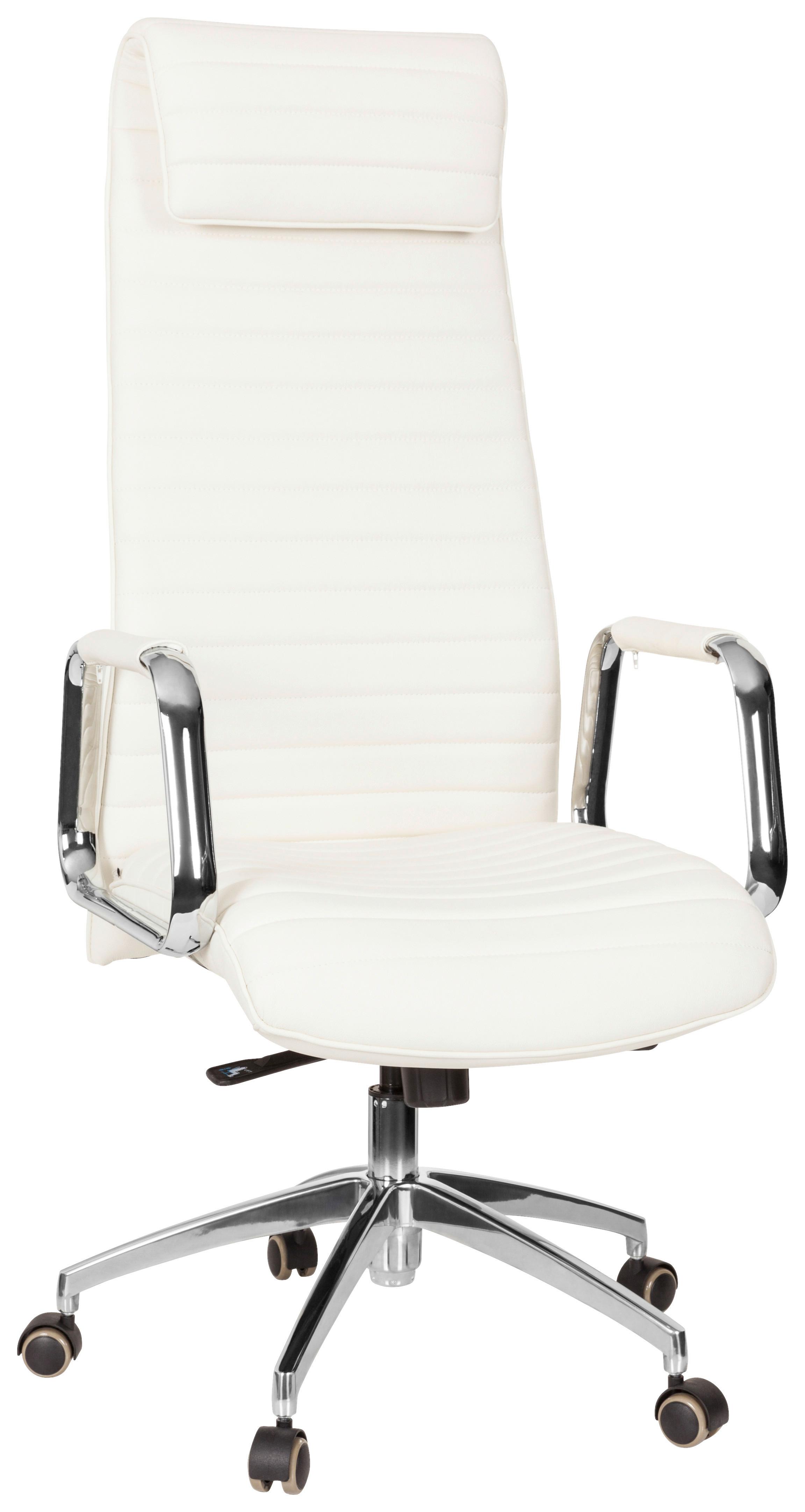 Chefsessel Aspera 20 Cremefarben - Silberfarben/Creme, MODERN, Leder/Kunststoff (59/139/50cm) - MID.YOU