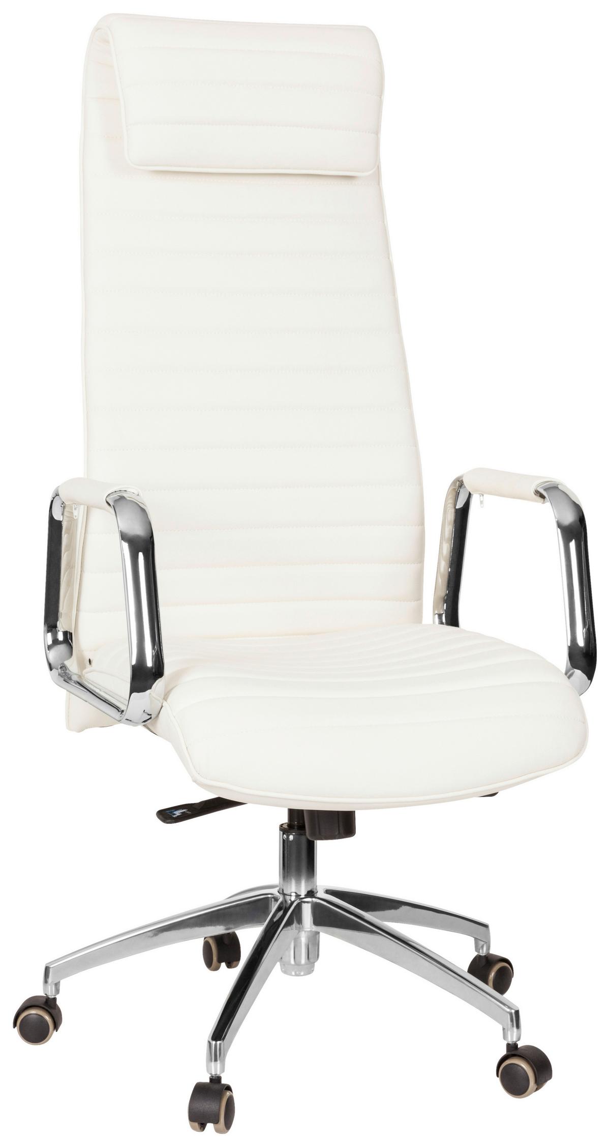 Chefsessel Aspera 20 Cremefarben - Silberfarben/Creme, MODERN, Leder/Kunststoff (59/139/50cm) - MID.YOU
