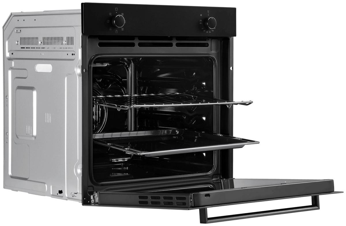 Einbaubackofen Schwarz B: 59,4 cm - Schwarz, Basics, Glas/Metall (59,4/59,5/52,1cm) - Respekta