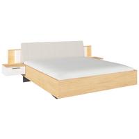 Bettanlage Calisto - Eichefarben/Weiß, KONVENTIONELL, Holzwerkstoff/Textil (180/200cm) - James Wood
