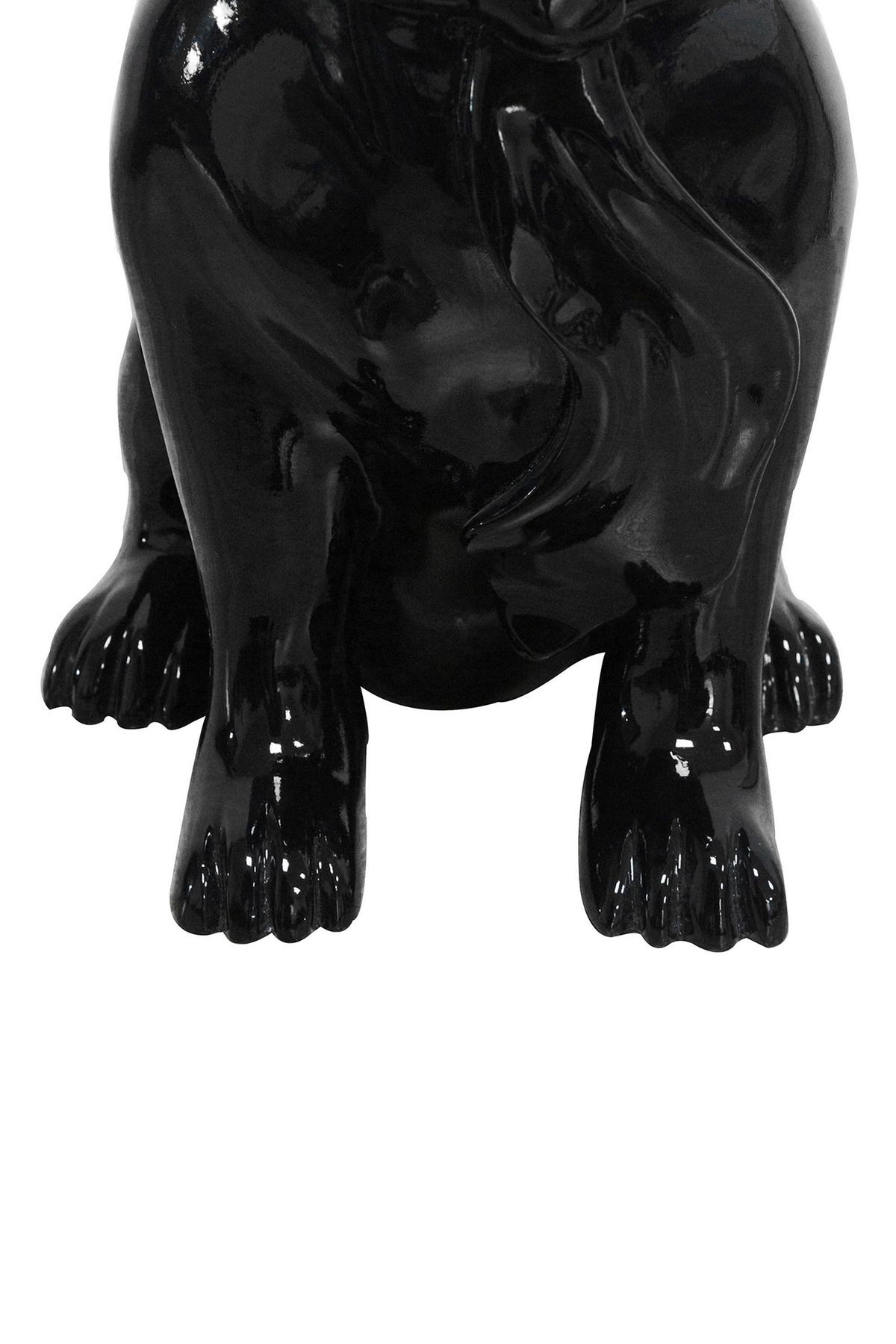 Skulptur Bulldog Schwarz, 27x37 cm - Schwarz, Trend, Naturmaterialien/Stein (27/37/19cm) - Kayoom