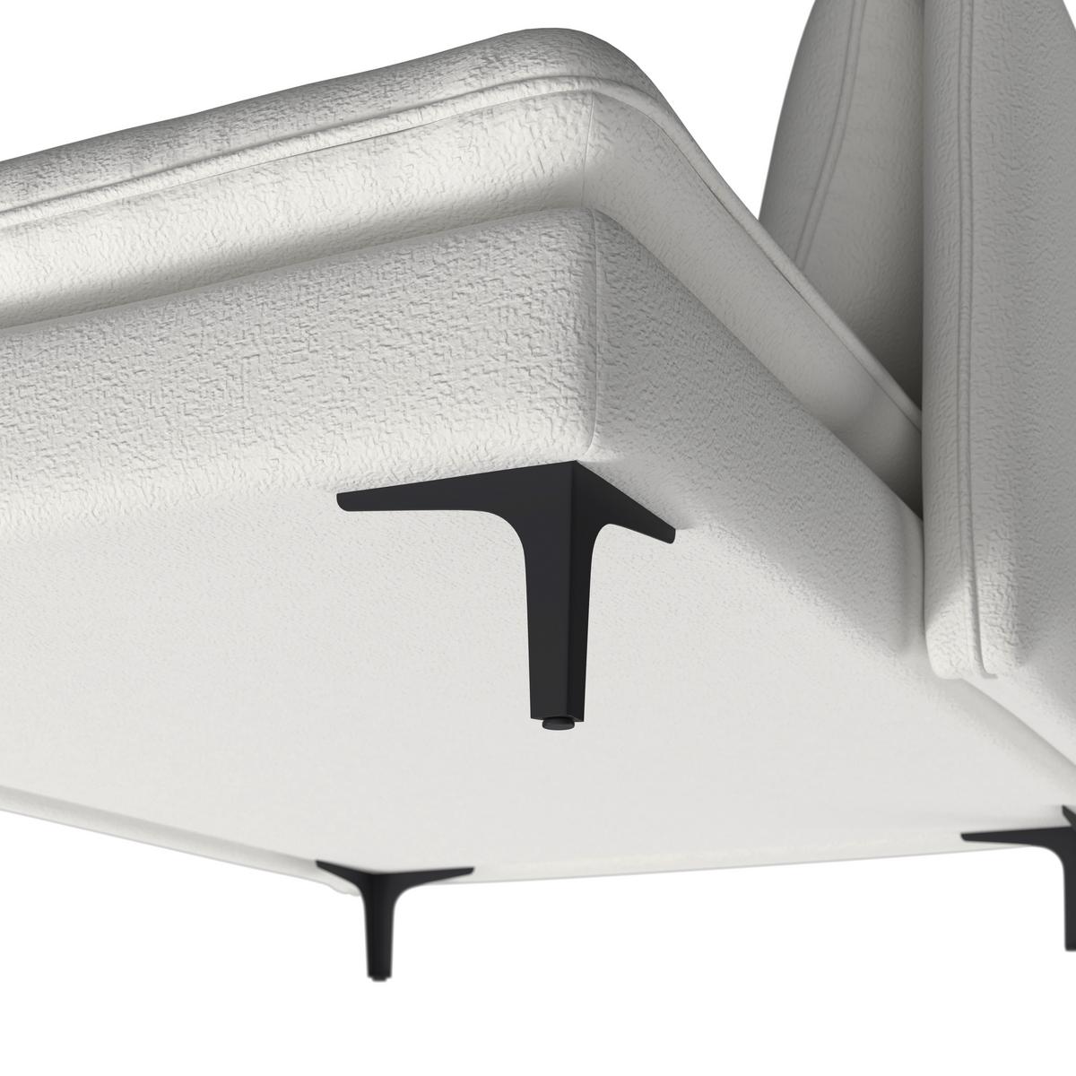 Relaxačné ležadlo SANDY, biela ženilka, max. 140 kg - čierna/biela, Modern, kov/drevo (120/74/160cm) - Bessagi Home