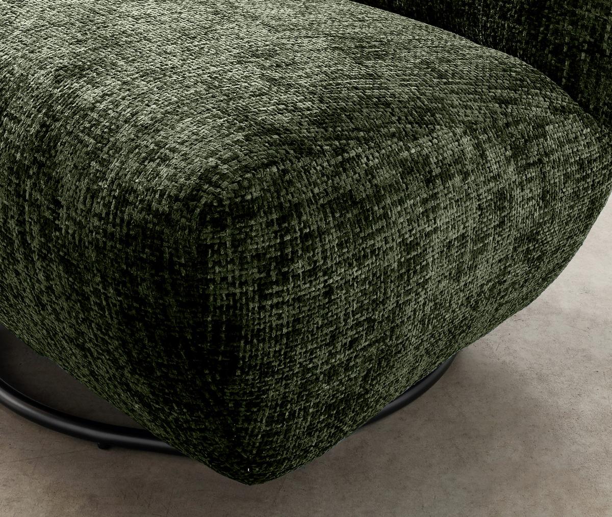 XXL-Sessel Cremallo, Dunkelgrün B: 95 cm - Dunkelgrün/Schwarz, Trend, Textil (95/77/94cm) - Livetastic