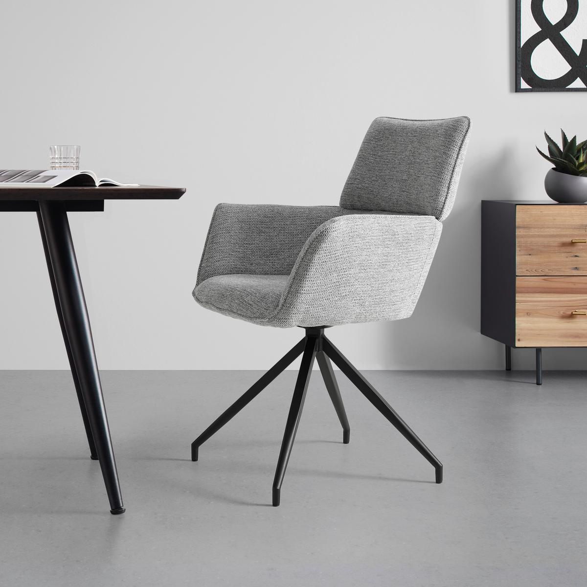 Stolička PAOLO sivá - čierna/sivá, Modern, kov/drevo (57/89/62cm) - Bessagi Home