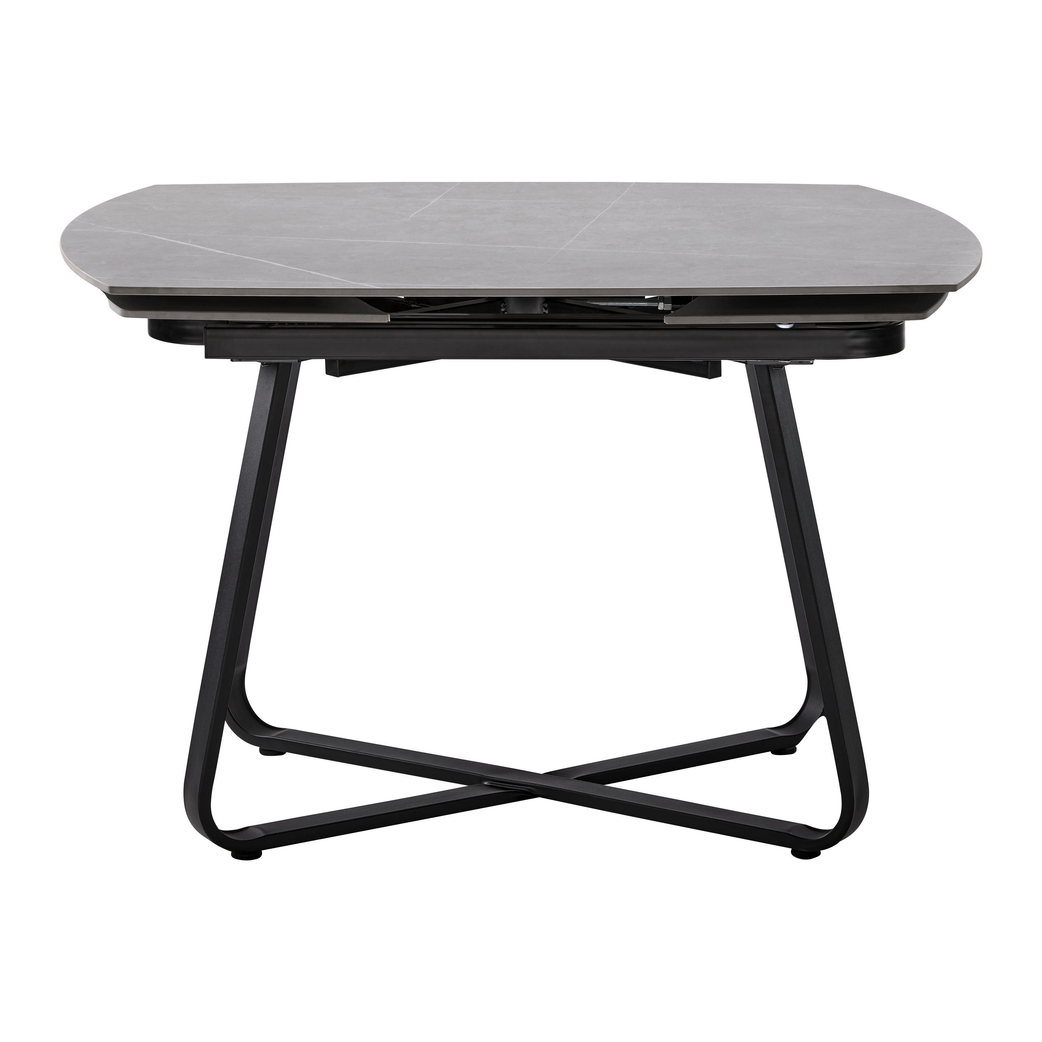 Rozkládací Jídelní Stůl Matera 160-220 Cm - černá, Moderní, kov/keramika (220-160/90/76cm) - Bessagi Home
