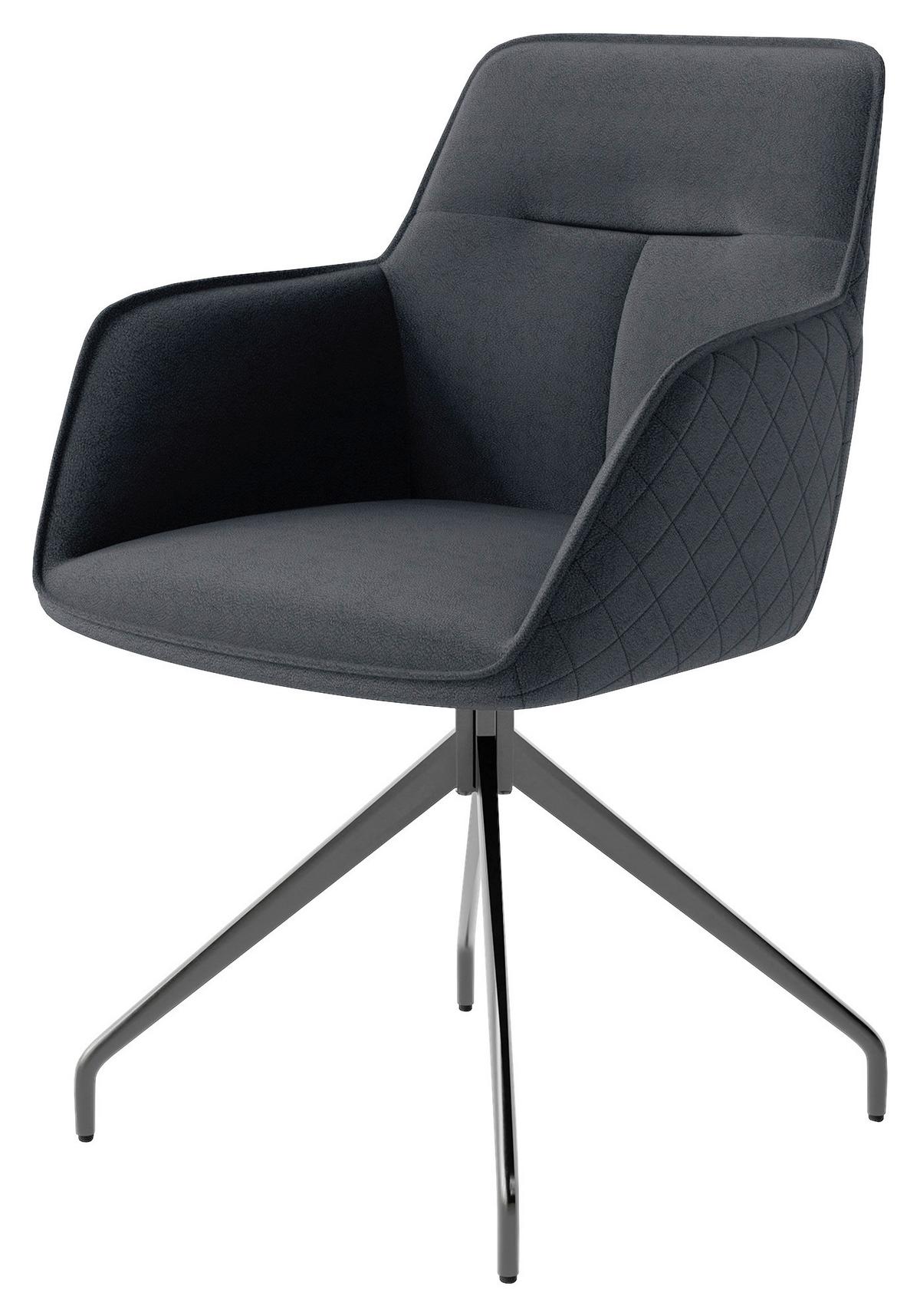 Armlehnstuhl-set Memphis - Anthrazit/Schwarz, MODERN, Textil/Metall (62/96/60cm) - MID.YOU