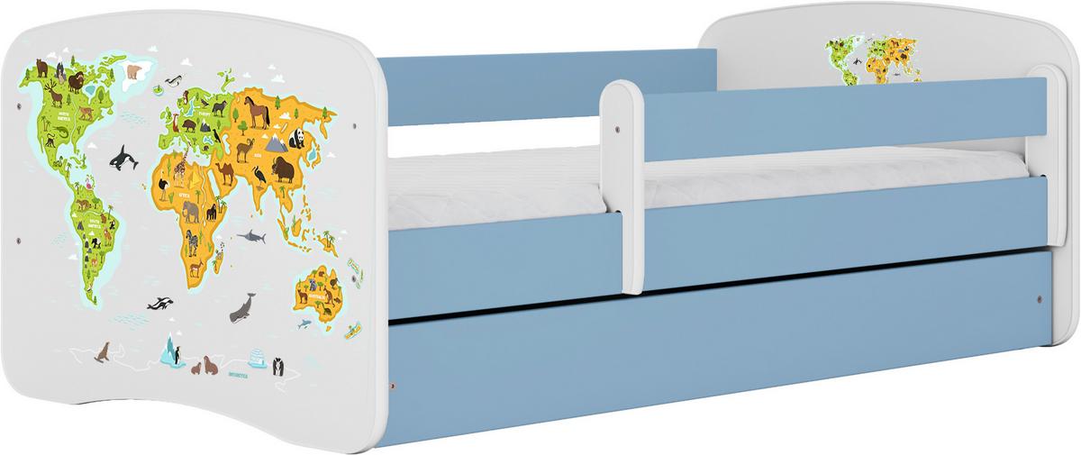 Kinder-/Juniorbett Babydreams inkl. Matratze 80x160 - Blau/Birkefarben, MODERN, Holz/Holzwerkstoff (80/160cm) - MID.YOU