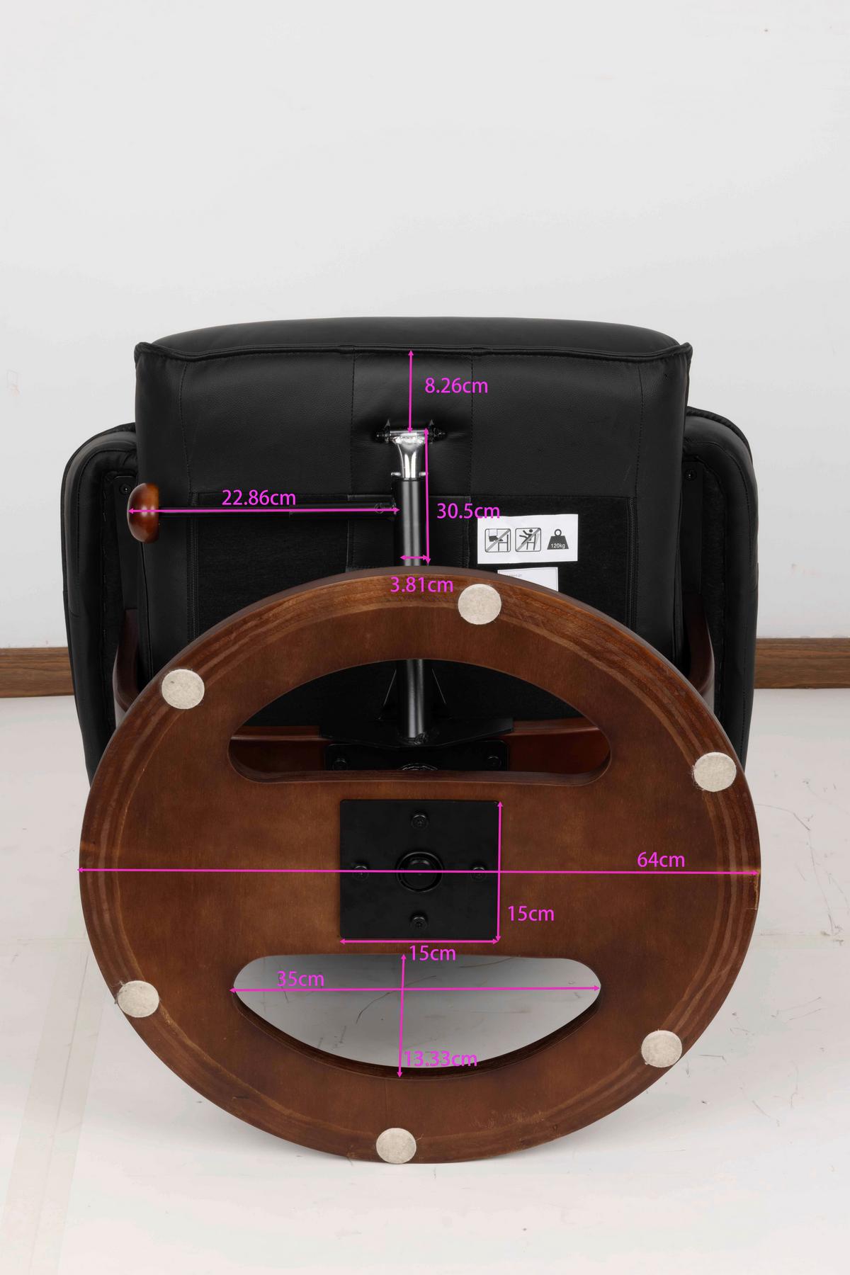 Relaxsessel Calm Schwarz B: 76 Cm - Walnussfarben/Schwarz, Basics, Leder/Holz (76/106/90cm) - Livetastic