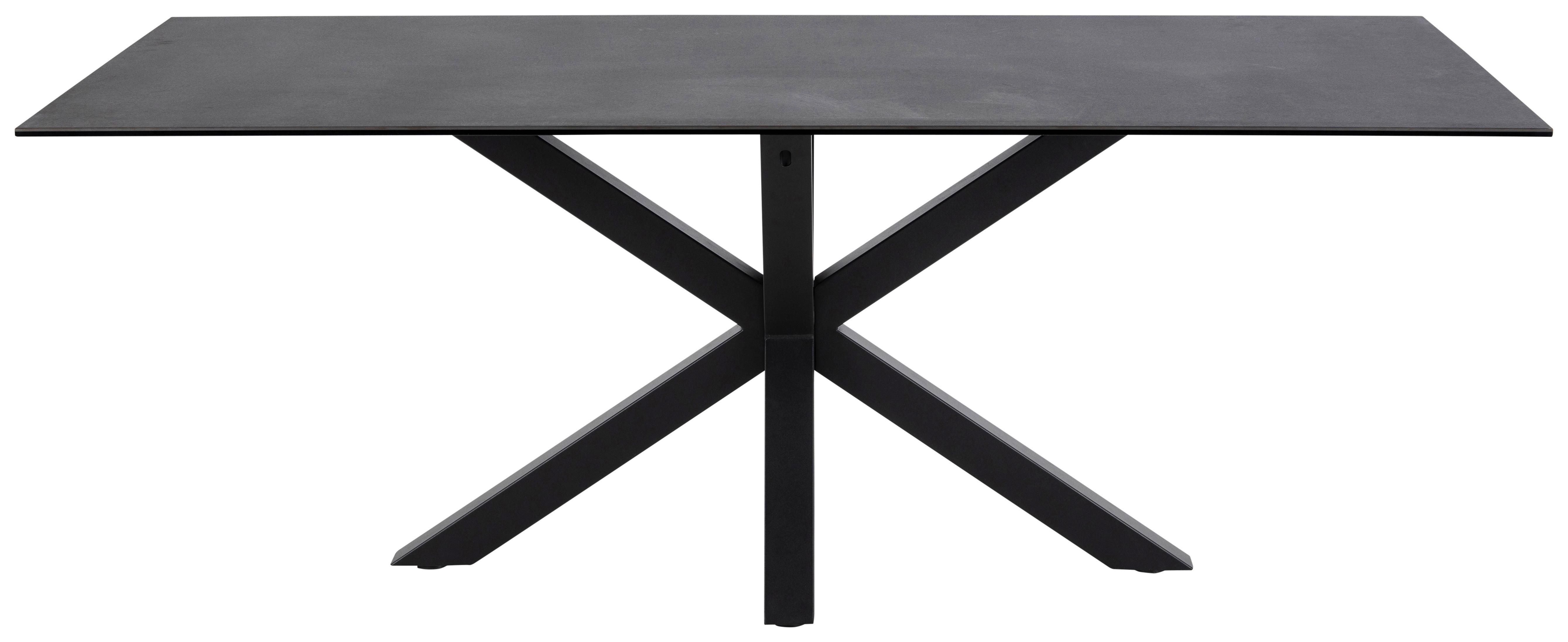 Esstisch Heaven 160x90 cm Schwarz - Schwarz, KONVENTIONELL, Keramik/Metall (160/90/75,5cm) - Livetastic
