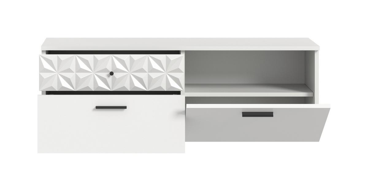 Schuhschrank Prisma Weiß B: 110 cm - Weiß, Design, Holzwerkstoff (110/38/35cm) - MID.YOU