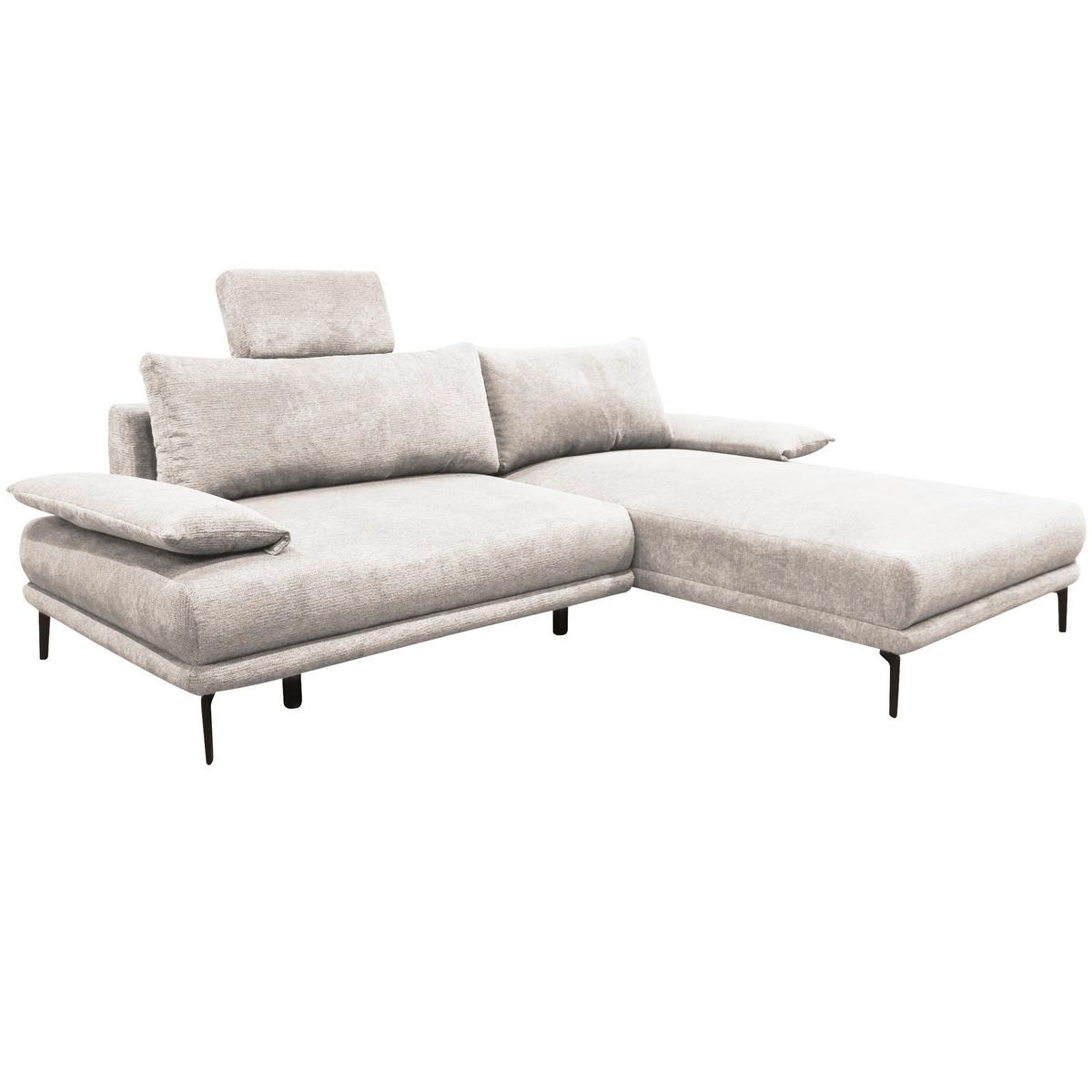 Ecksofa Mit Bettkasten Lagacy 260x192 Cm Webstoff Weiß - Schwarz/Weiß, Design, Textil (260/192cm) - MID.YOU