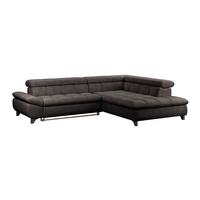 Ecksofa Gemini Graubraun, B: 312cm - Chromfarben/Graubraun, KONVENTIONELL, Textil (312/234cm)