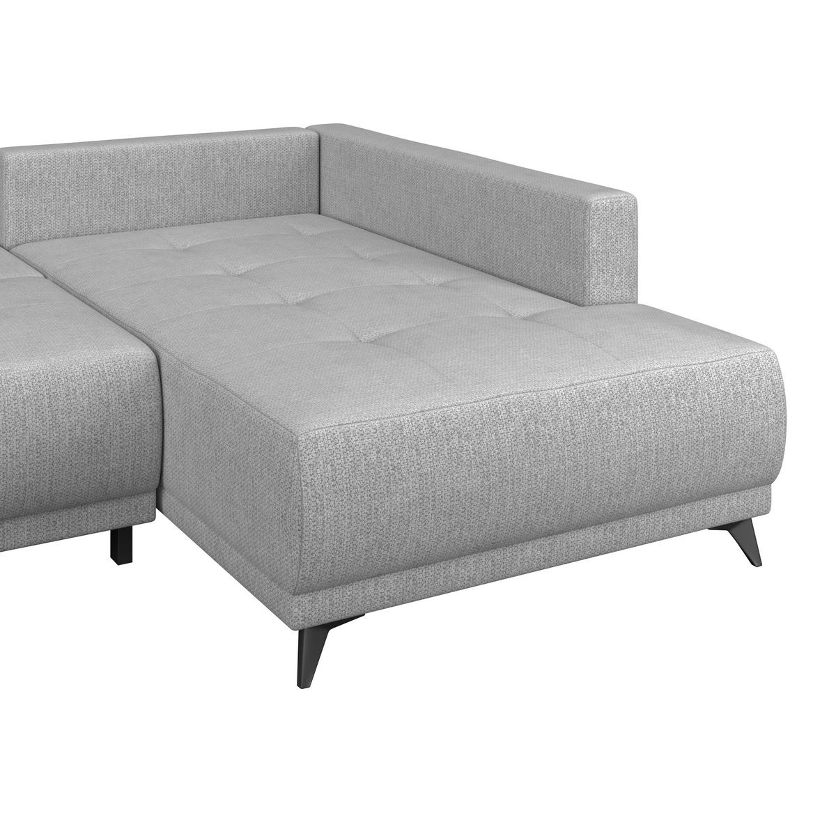 Ecksofa mit Schlaffunktion & Bettkasten Texas Grau - Schwarz/Grau, KONVENTIONELL, Holz (259/203cm)