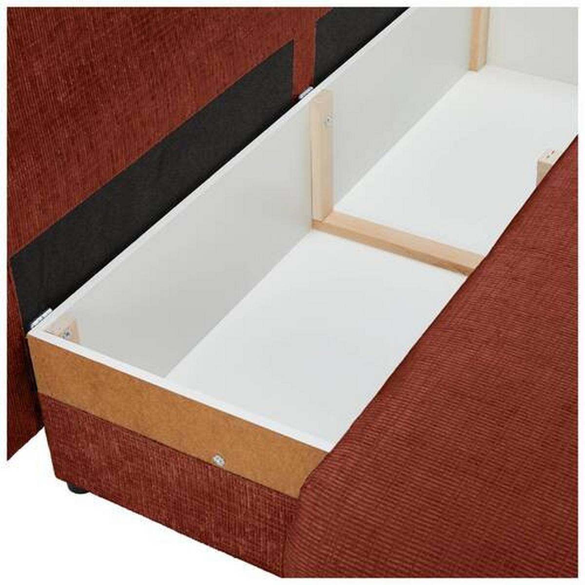 Schlafsofa Virgo - Terracotta/Schwarz, KONVENTIONELL, Textil (212/97/105cm) - MID.YOU