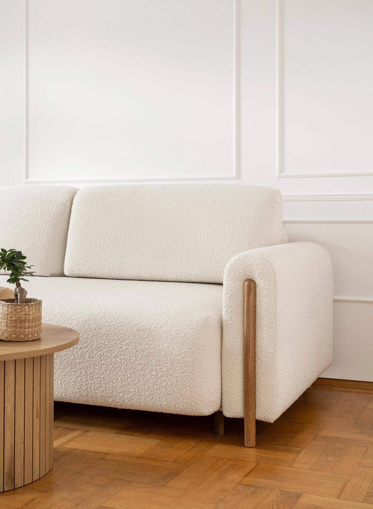 Schlafsofa Arcadova Creme B: 244 cm - Eichefarben/Creme, Design, Textil (244/97/97cm) - MID.YOU