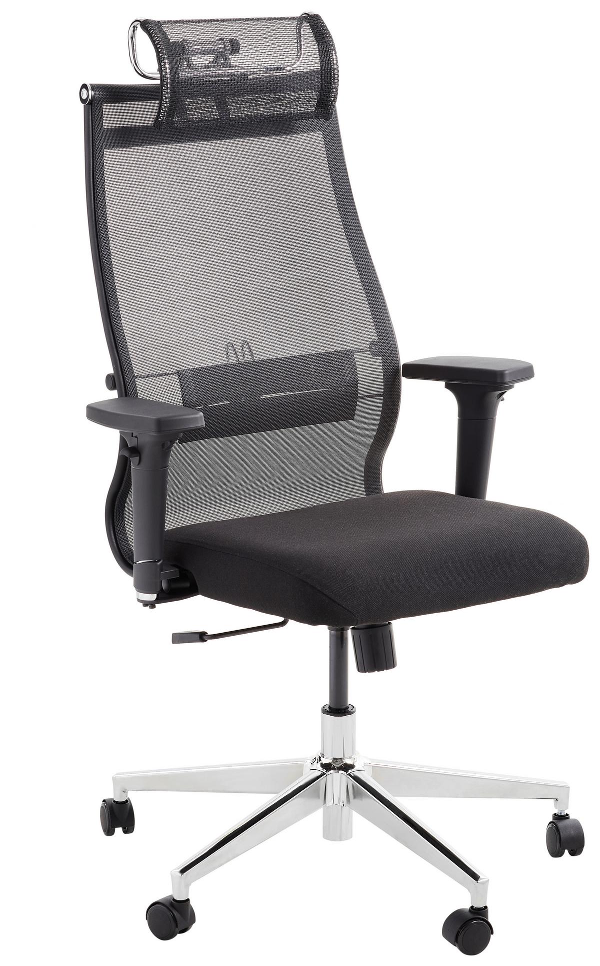 Bürostuhl Model 3 Mit Arm- Stützen Schwarz Bis 120 Kg - Schwarz, KONVENTIONELL, Kunststoff/Textil (68/119-131/70cm) - Livetastic