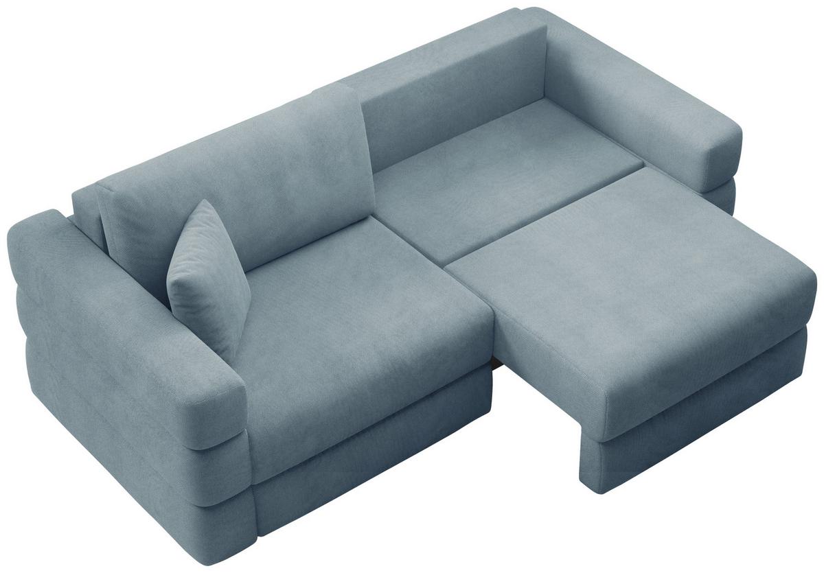 Schlafsofa Terazzo Blau B: 254cm - Blau/Schwarz, Design, Textil (254/93/167cm) - Livetastic