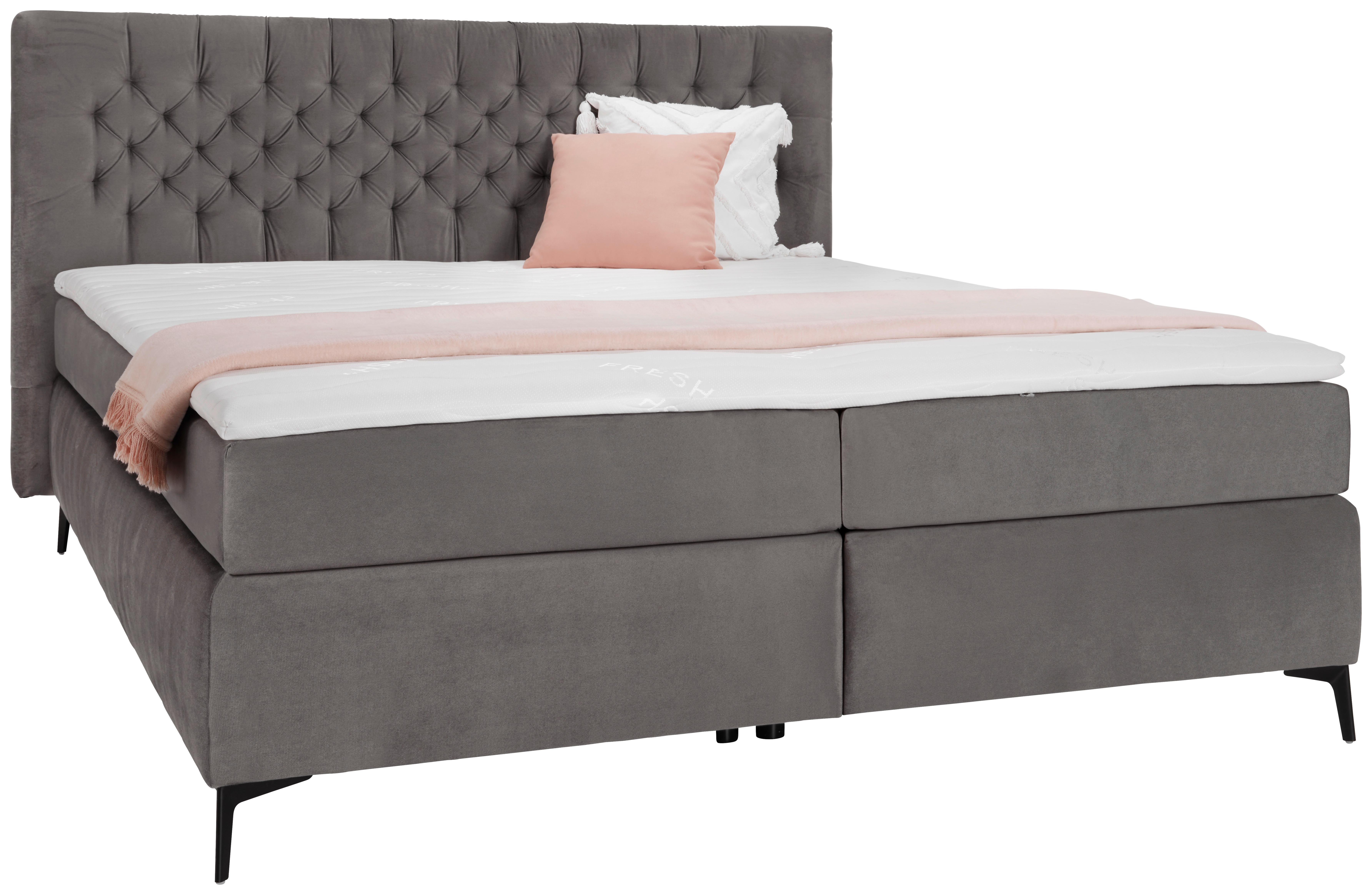 Boxspring posteľ ONE 2 160x200cm,antracitová - čierna/sivá, Konventionell, drevo/kompozitné drevo (160/200cm) - Mömax