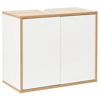 Waschbeckenunterschrank Finn B: 60 cm, Weiß - Eichefarben/Weiß, MODERN, Holzwerkstoff (60/50/30,5cm) - MID.YOU