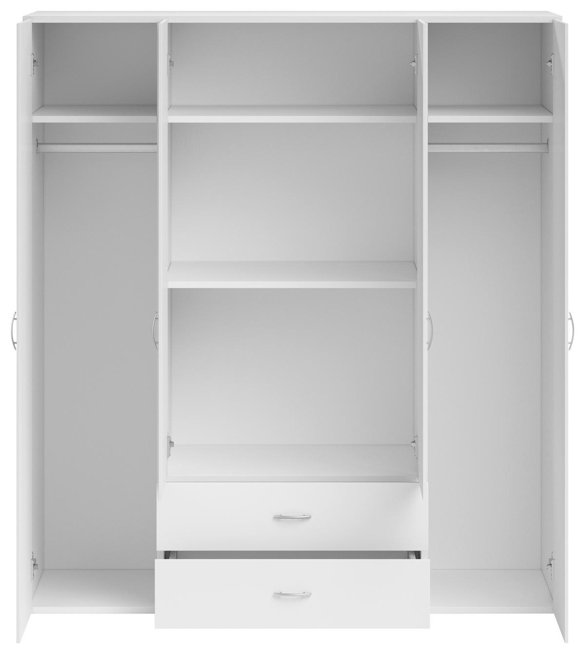 Drehtürenschrank mit Laden 161cm Base 4, Weiß - Eichefarben/Weiß, KONVENTIONELL, Holzwerkstoff (161/176/51cm) - P & B