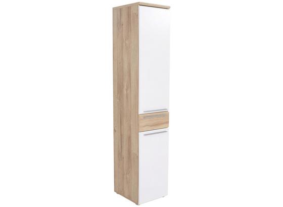 Vysoká Skriňa Mindi - farby dubu/biela, Konvenčný, umelá hmota/kov (40,2/184,8/34,1cm) Vysoká Skriňa Mindi - farby dubu/biela, Konvenčný, umelá hmota/kov (40,2/184,8/34,1cm)