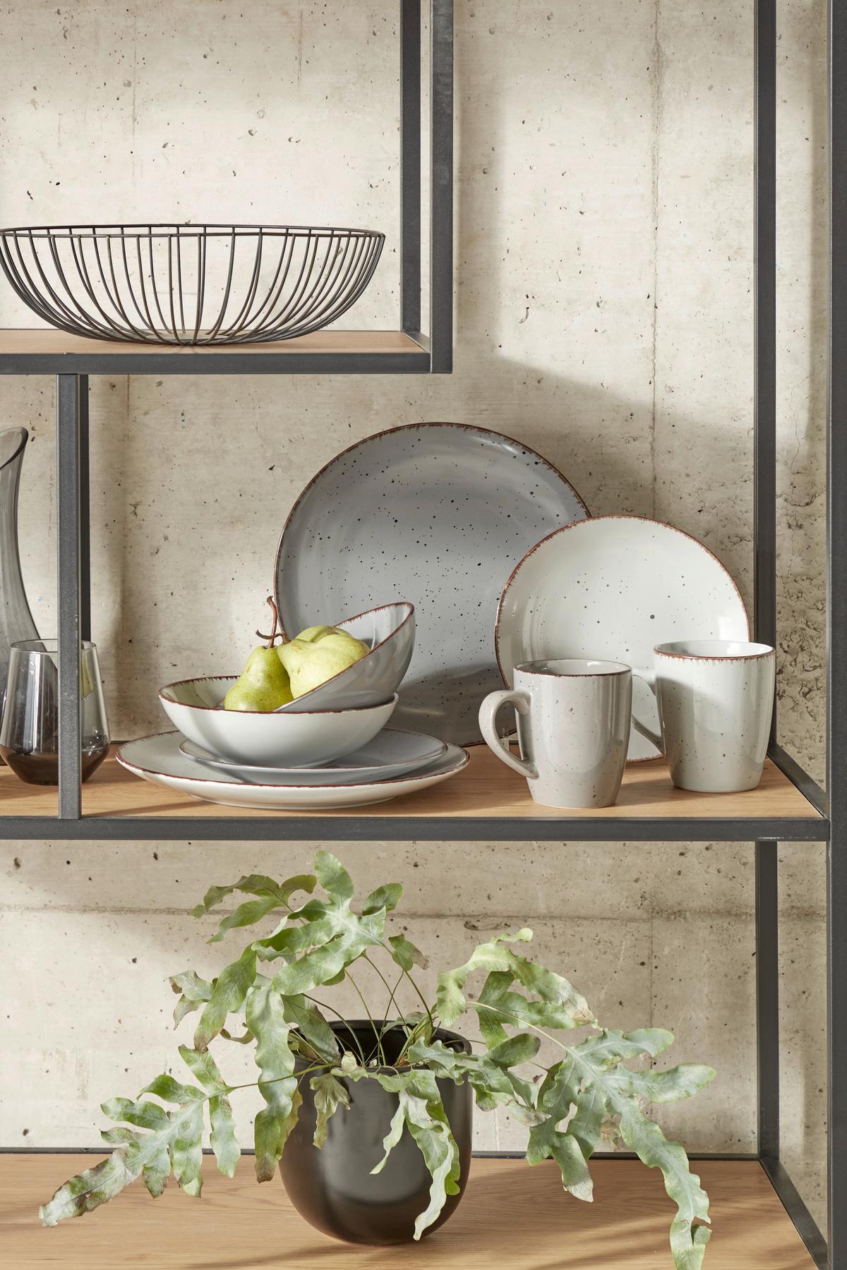 Kombiservice Lava  Keramik 4 Personen Geschirr Set Grau - Grau, LIFESTYLE, Keramik - Arte Viva