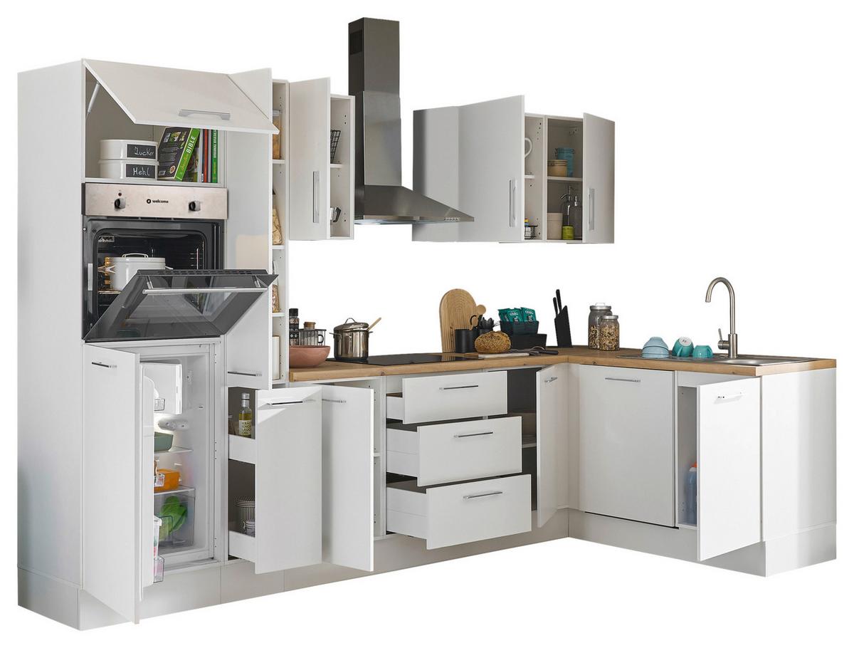 Eckküche Turin Weiß/Eiche Dekor 310x175 cm - Weiß/Eiche Artisan, Basics, Holzwerkstoff (310/175cm) - MID.YOU