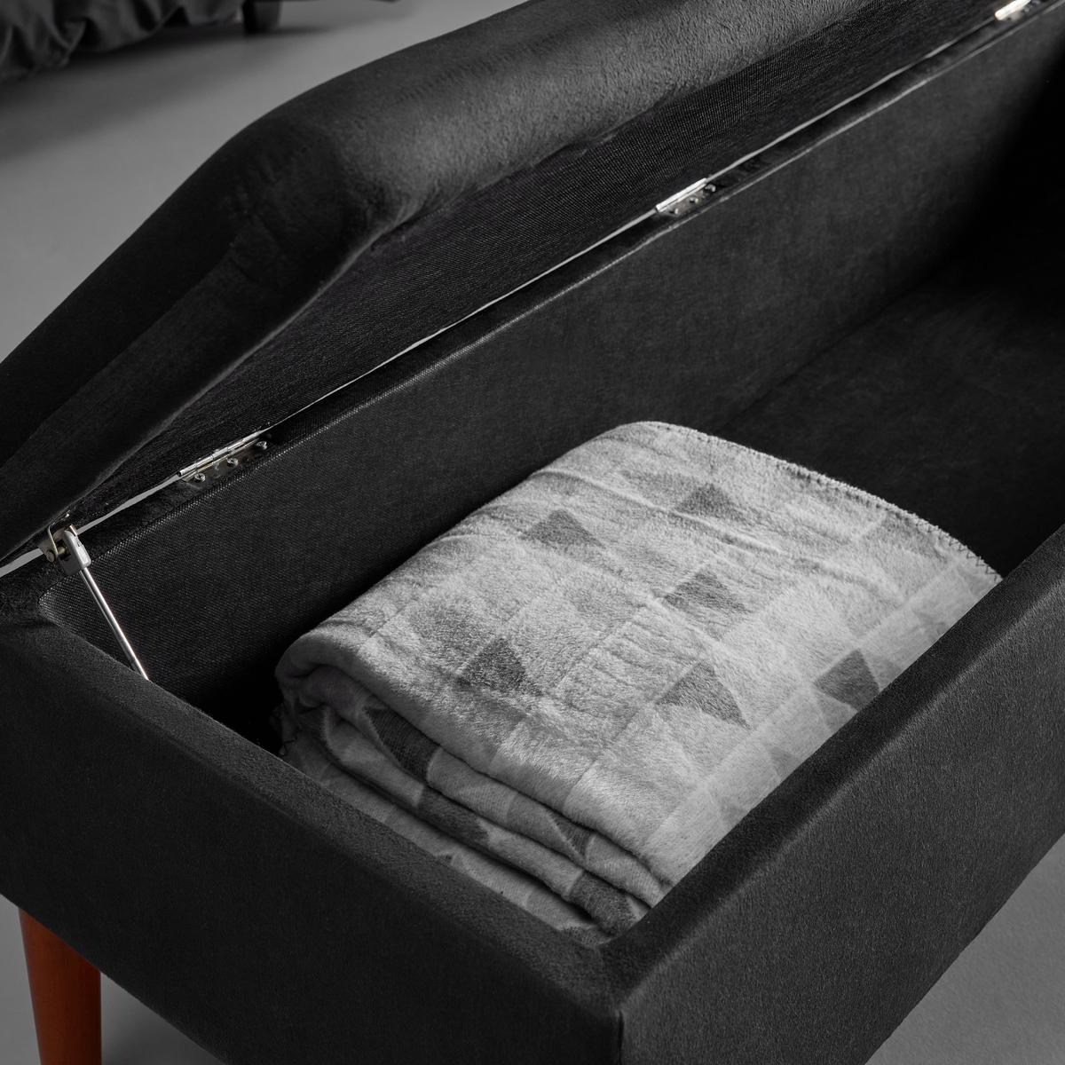 Lavica s úl. priestorom Jessy čierna - čierna/farba buka, Modern, drevo/textil (150/50/55cm) - Bessagi Home