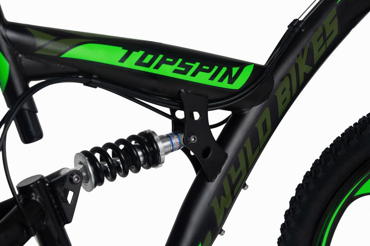 Mountainbike 26'' WYLD Topspin schwarz/grün - Schwarz, Basics, Metall