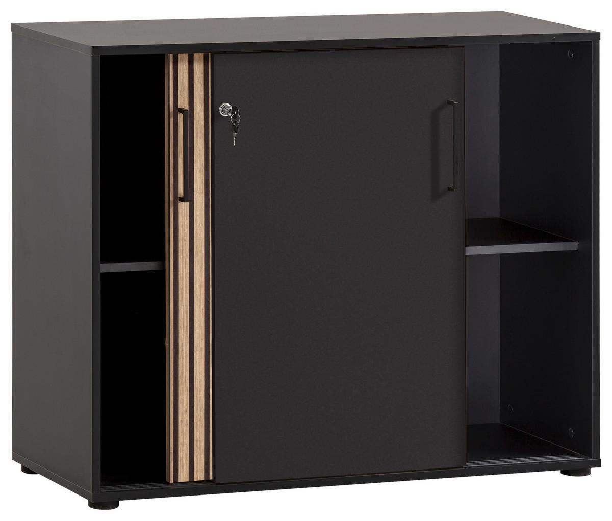Aktenschrank Hank - Schwarz/Eiche Artisan, MODERN, Holzwerkstoff (100,1/83,6/41cm) - MID.YOU