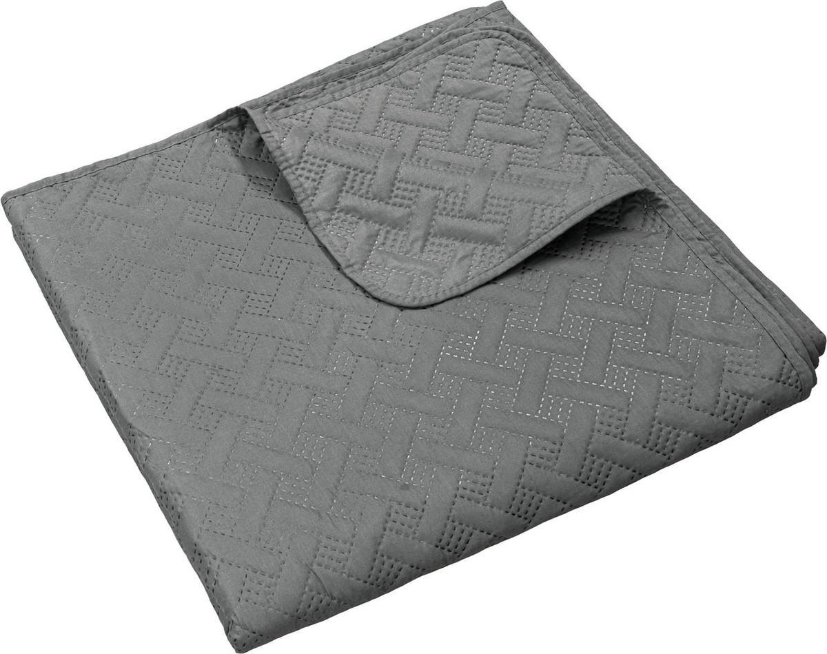 Tagesdecke Kordula - Anthrazit, ROMANTIK / LANDHAUS, Textil (220/240cm) - James Wood