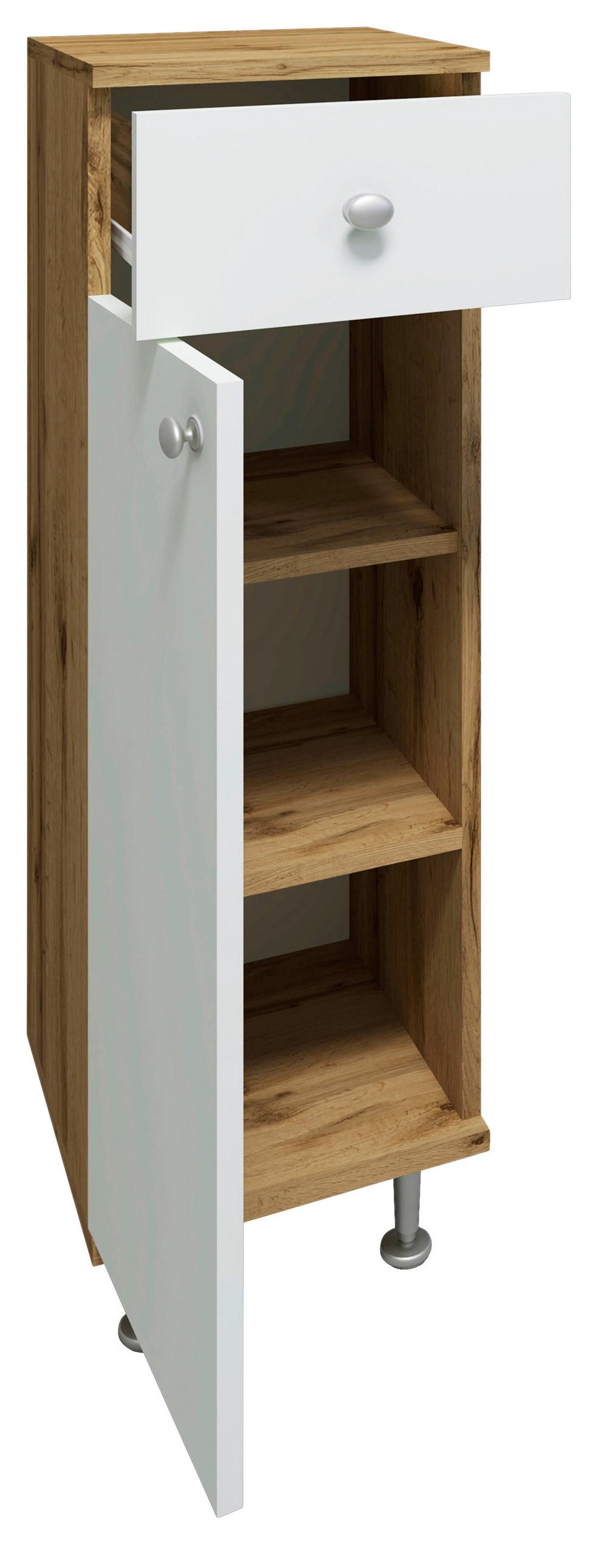 Unterschrank Nilosi - Honigeiche/Silberfarben, MODERN, Holzwerkstoff (30/95/30cm) - MID.YOU