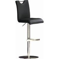 Barhocker Höhenverstellbar Bardo Schwarz/edelstahlfarben - Edelstahlfarben/Schwarz, Design, Textil/Metall (42/91-116/50cm) - Livetastic