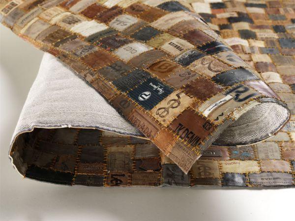 Lederteppich LABESTAR aus Rinderfell in Braun/Schwarz Detail Rücken