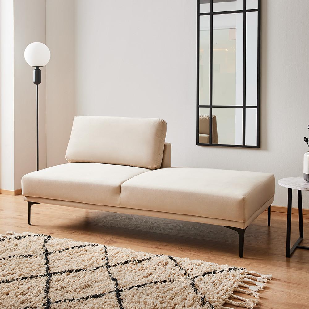 Lenoška TESSA béžová - černá/béžová, Moderní, kov/textil (180,5/82,5/88,5cm) - Bessagi Home